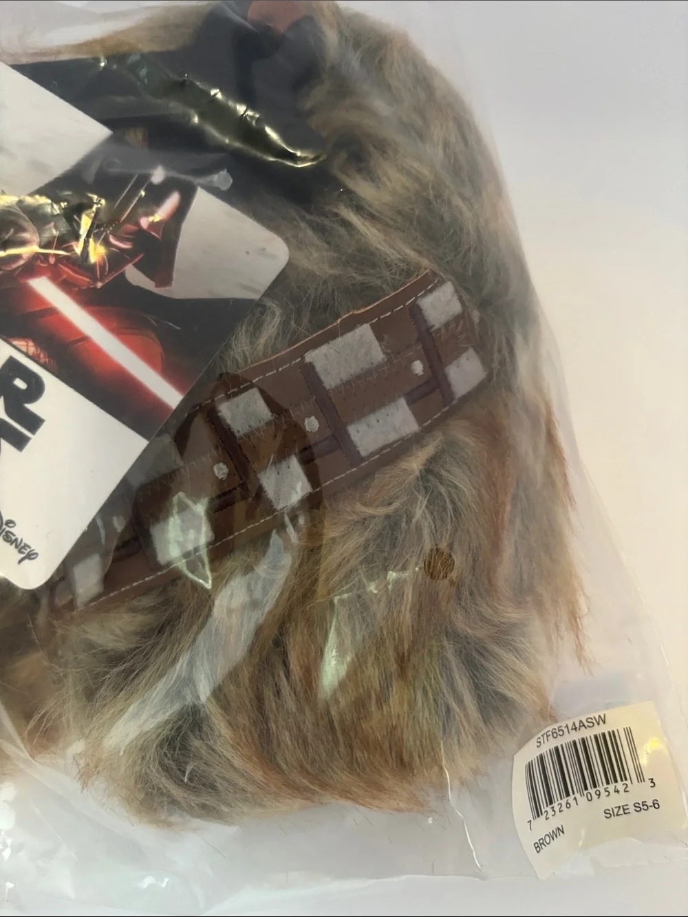 Star Wars Chewbacca Fuzzy Slippers - Brown and Tan Wookie Feet New size S 5-6